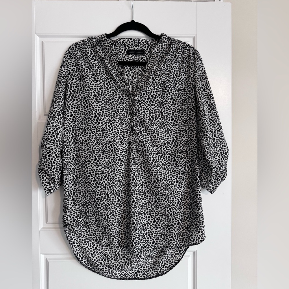Black and White Animal Print Top